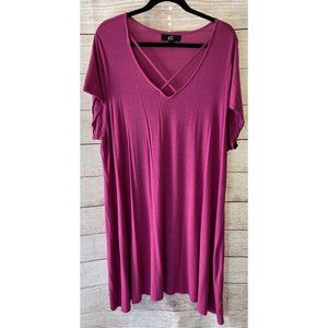 Fuschia plus size strappy front dress Plus Size 2XL super comfy and stretchy